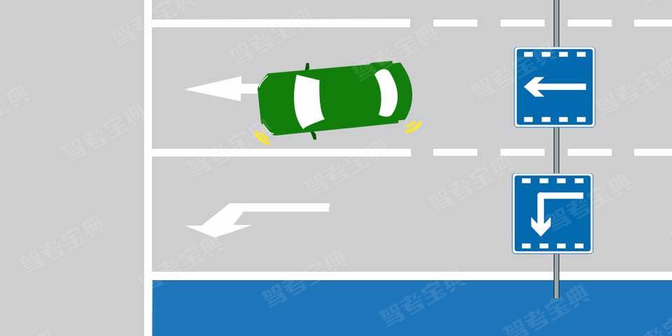 如图所示，驾驶机动车行驶至此位置时，以下做法正确的是什么？