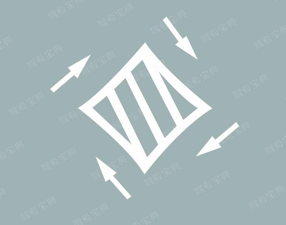 a,禁驶区 b,网状线 c,导流线 d,中心圈