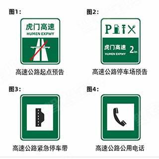 下列高速公路交通标志与其含义对应的正确的一项是?