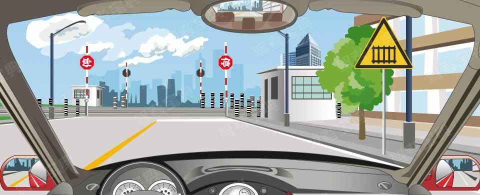 右侧这个标志警告前方是无人看守的有多股铁路与道路相交铁路道口.