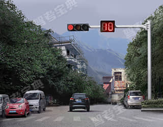 如图所示，驾驶机动车在路口遇到这种交通信号时，右转弯的车辆在不妨碍被放行的车辆、行人的情况下，可以通行。