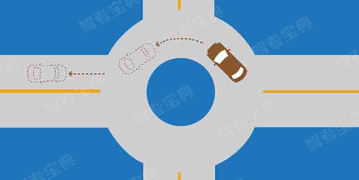 如图所示，驾驶驶出这个路口时应当怎样使用灯光?
