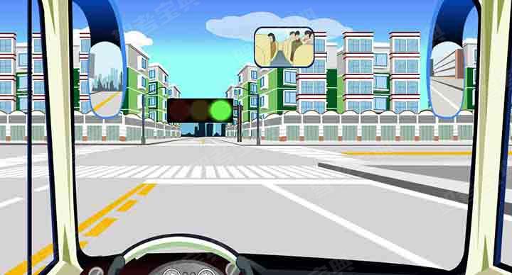 如圖，駕駛機動車進入左側車道可以掉頭。