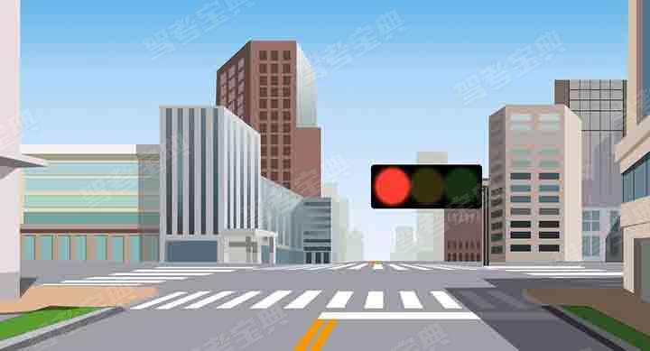 如圖所示，前方路口的這種信號燈亮表示什么意思？
